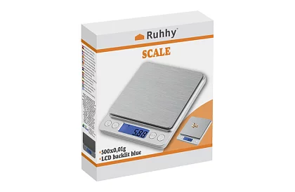 Pontosan 500 g / 0,01 g LCD elektronikus konyhai mérleg