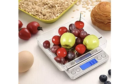 Pontosan 500 g / 0,01 g LCD elektronikus konyhai mérleg