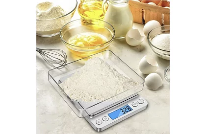 Pontosan 500 g / 0,01 g LCD elektronikus konyhai mérleg