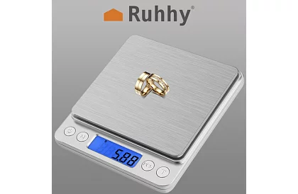 Pontosan 500 g / 0,01 g LCD elektronikus konyhai mérleg