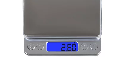 Pontosan 500 g / 0,01 g LCD elektronikus konyhai mérleg