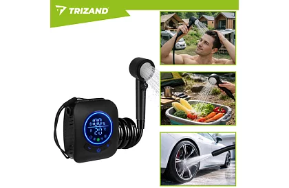 Kemping zuhany LCD-vel és 8000 mAh-os pumpával – újratölthető