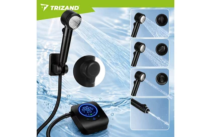 Kemping zuhany LCD-vel és 8000 mAh-os pumpával – újratölthető