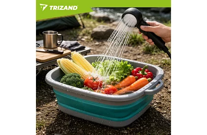 Kemping zuhany LCD-vel és 8000 mAh-os pumpával – újratölthető