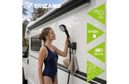 Kemping zuhany LCD-vel és 6000 mAh pumpával – újratölthető