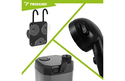 Kemping zuhany LCD-vel és 6000 mAh pumpával – újratölthető