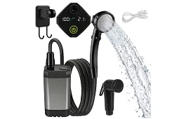Kemping zuhany LCD-vel és 6000 mAh pumpával – újratölthető