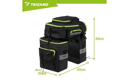 Kerékpártáska, 3 az 1-ben hátizsák - kerékpárra - 65 l