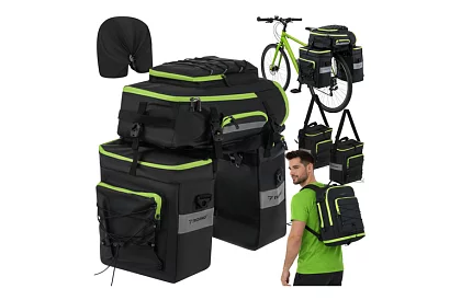 Kerékpártáska, 3 az 1-ben hátizsák - kerékpárra - 65 l