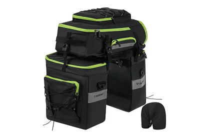 Kerékpártáska, 3 az 1-ben hátizsák - kerékpárra - 65 l