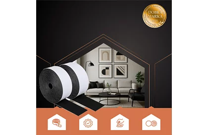 Öntapadó tépőzár 5 x 500 cm – fekete