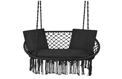 Kerti kétszemélyes fekete hinta Stork's Nest + párnák