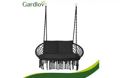 Kerti kétszemélyes fekete hinta Stork's Nest + párnák