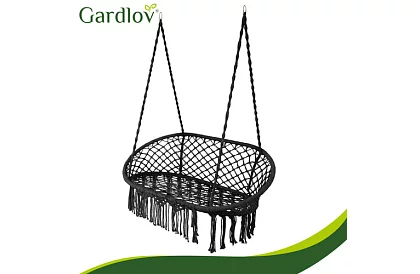 Kerti kétszemélyes fekete hinta Stork's Nest + párnák