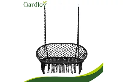 Kerti kétszemélyes fekete hinta Stork's Nest + párnák