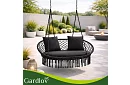 Kerti kétszemélyes fekete hinta Stork's Nest + párnák