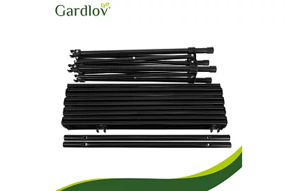 Összecsukható fekete kerti asztal – asztal erkélyre, teraszra