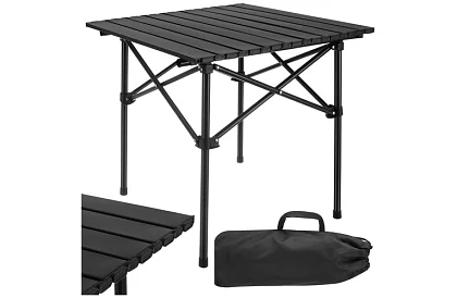 Összecsukható fekete kerti asztal – asztal erkélyre, teraszra