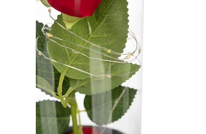 Örök rózsa üvegben LED világítással