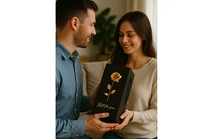 Örök rózsa üvegben LED világítással