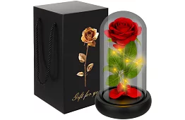 Örök rózsa üvegben LED világítással