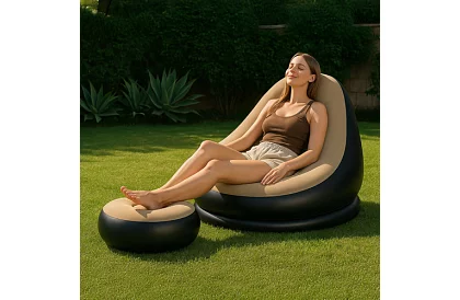 Felfújható fotel lábtartóval - teherbírás 120 kg