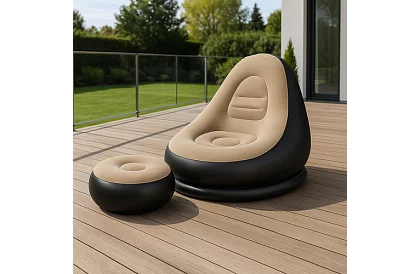 Felfújható fotel lábtartóval - teherbírás 120 kg