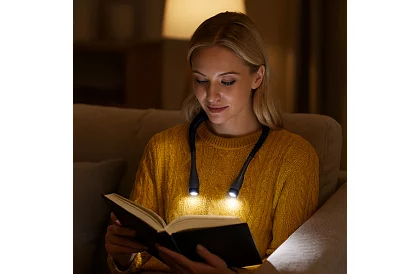 Nyaklánc lámpa könyvek olvasásához – újratölthető USB-C