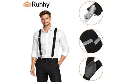 Férfi elasztikus nadrágszíjak – fekete 3,5 cm széles nadrágszíjak