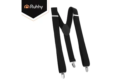 Férfi elasztikus nadrágszíjak – fekete 3,5 cm széles nadrágszíjak