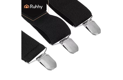 Férfi elasztikus nadrágszíjak – fekete 3,5 cm széles nadrágszíjak