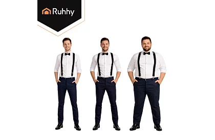 Férfi elasztikus nadrágszíjak – fekete 3,5 cm széles nadrágszíjak