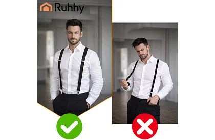 Férfi elasztikus nadrágszíjak – fekete 3,5 cm széles nadrágszíjak