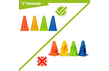 Edző színes kúpok 23 cm – 10 db-os készlet