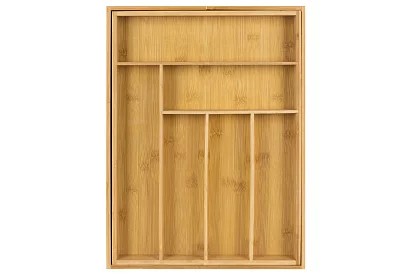 Bambusz fiókos szervező – állítható evőeszköztartó