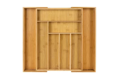 Bambusz fiókos szervező – állítható evőeszköztartó