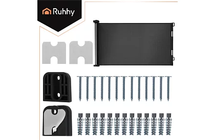 Kihúzható biztonsági redőny ajtóra – szürke - 160 cm