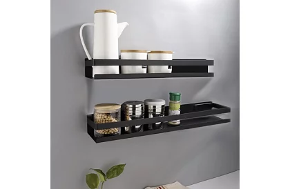 Fürdőszobai polc - fekete - 50 cm