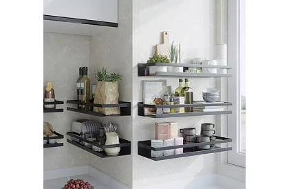 Fürdőszobai polc - fekete - 50 cm