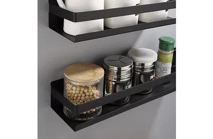 Fürdőszobai polc - fekete - 50 cm