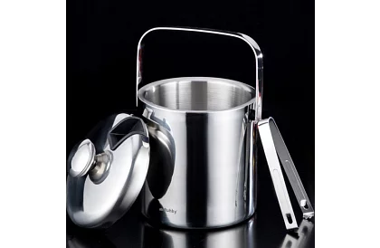 Jégkocka tartó 1,3 liter – vödör fedéllel és csipeszekkel