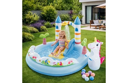 Felfújható vízi játszótér 196x178x127 cm - Vár I56148NP