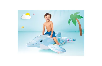 Felfújható matrac gyerekeknek - delfin 175 x 66 cm, 2 fogantyú, I58535NP