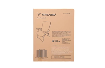 Összecsukható kemping párnázott szék 59x70x91 cm - fekete