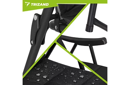 Összecsukható kemping párnázott szék 59x70x91 cm - fekete