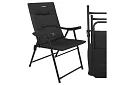 Összecsukható kemping párnázott szék 59x70x91 cm - fekete