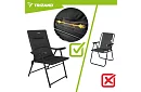 Összecsukható kemping párnázott szék 59x70x91 cm - fekete