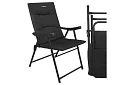 Összecsukható kemping párnázott szék 59x70x91 cm - fekete