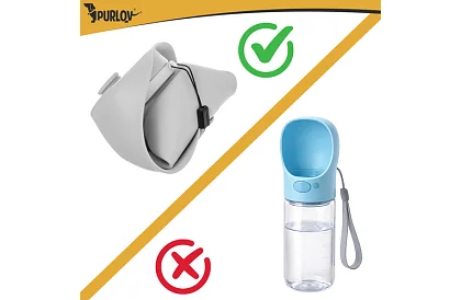 Összecsukható palack tálcával - utazási vízpalack 550 ml