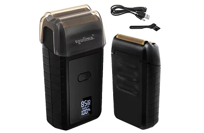 Borotvapáló LED kijelzővel - USB-C, 2 pengével, 2 vágóéle, tok